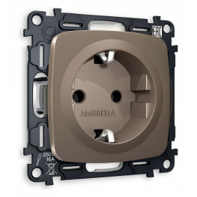 Розетка с заземлением, без рамки Ambrella Volt Quant MO636010