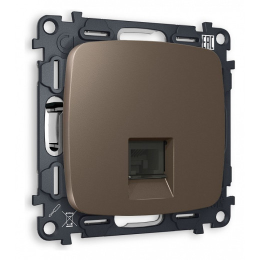 Розетка телефонная RJ-11 со штрокой, без рамки Ambrella Volt Quant MO642030