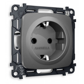 Розетка с заземлением, без рамки Ambrella Volt Quant MO656010