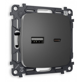 Розетка 2хUSB type A и C без рамки Ambrella Volt Quant MO661010