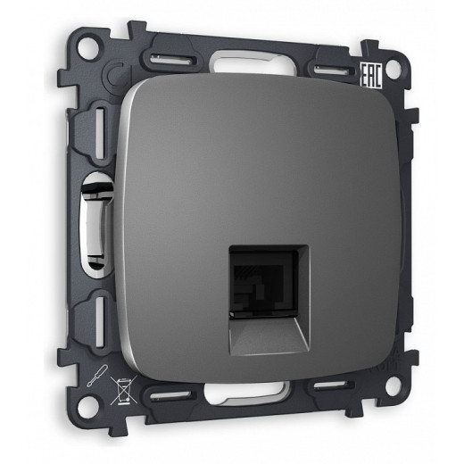 Розетка Ethernet RJ-45 и со шторками, без рамки Ambrella Volt Quant MO662010