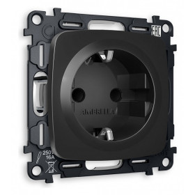 Розетка с заземлением и со шторкой, без рамки Ambrella Volt Quant MO807010