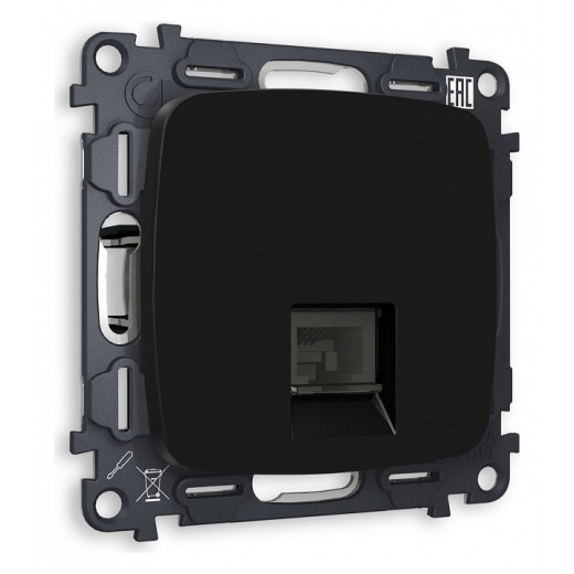 Розетка Ethernet RJ-45 и со шторками, без рамки Ambrella Volt Quant MO812010