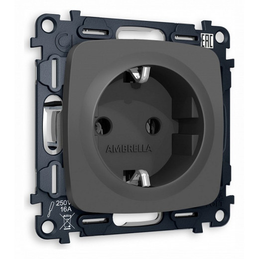 Розетка с заземлением, без рамки Ambrella Volt Quant MO906010