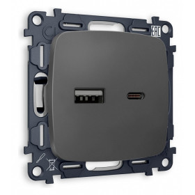 Розетка 2хUSB type A и C без рамки Ambrella Volt Quant MO911010