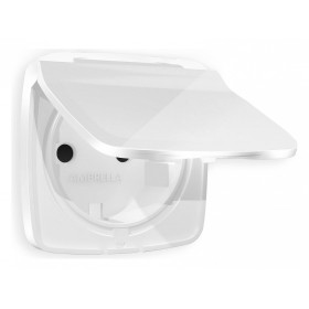 Накладка для розетки влагозащищенной с заземлением и со шторками с крышкой Ambrella Volt Quant OP1080