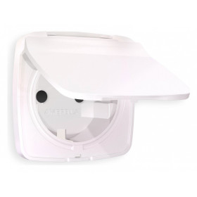 Накладка для розетки влагозащищенной с заземлением и со шторками с крышкой Ambrella Volt Quant OP2080