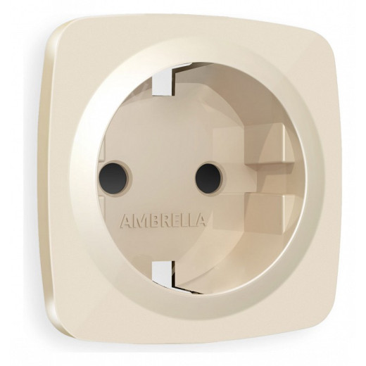 Накладка для розетки с заземлением и со шторками Ambrella Volt Quant OP3070