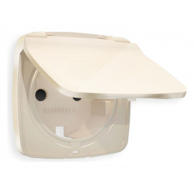 Накладка для розетки влагозащищенной с заземлением и со шторками с крышкой Ambrella Volt Quant OP3080