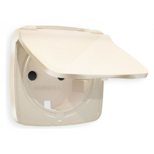 Накладка для розетки влагозащищенной с заземлением и со шторками с крышкой Ambrella Volt Quant OP3080