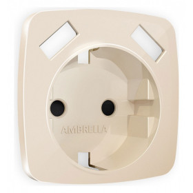 Накладка для розетки с заземлением и со шторками и 2хUSB type A Ambrella Volt Quant OP3090