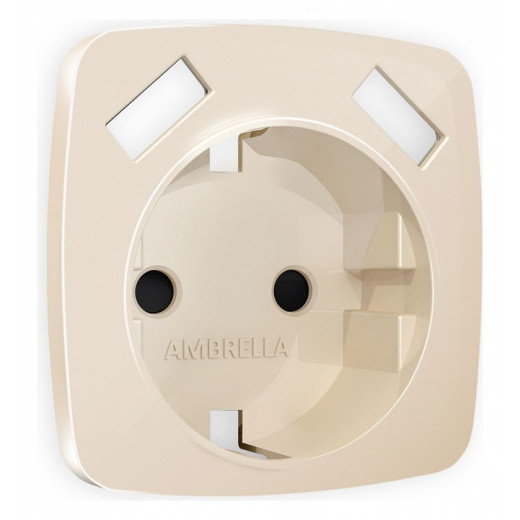 Накладка для розетки с заземлением и со шторками и 2хUSB type A Ambrella Volt Quant OP3090