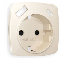 Накладка для розетки с заземлением и со шторками и 2хUSB type A и C Ambrella Volt Quant OP3100