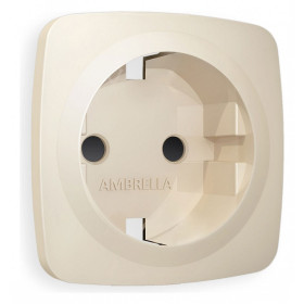 Накладка для розетки с заземлением и со шторками Ambrella Volt Quant OP3270