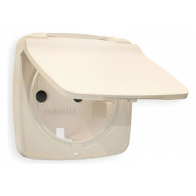 Накладка для розетки влагозащищенной с заземлением и со шторками с крышкой Ambrella Volt Quant OP3280