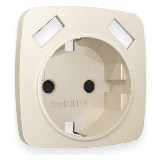 Накладка для розетки с заземлением и со шторками и 2хUSB type A Ambrella Volt Quant OP3290
