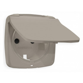 Накладка для розетки влагозащищенной с заземлением и со шторками с крышкой Ambrella Volt Quant OP3680