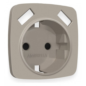 Накладка для розетки с заземлением и со шторками и 2хUSB type A Ambrella Volt Quant OP3690