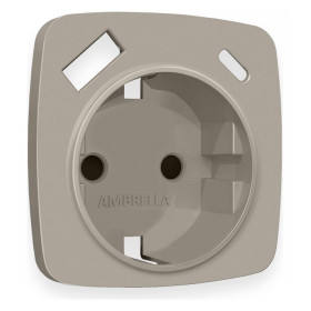 Накладка для розетки с заземлением и со шторками и 2хUSB type A и C Ambrella Volt Quant OP3700
