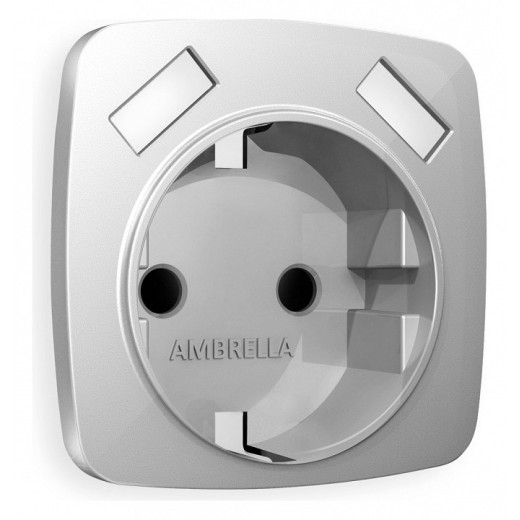 Накладка для розетки с заземлением и со шторками и 2хUSB type A Ambrella Volt Quant OP4090