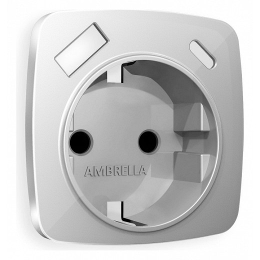 Накладка для розетки с заземлением и со шторками и 2хUSB type A и C Ambrella Volt Quant OP4100
