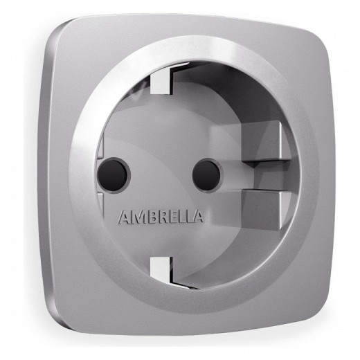 Накладка для розетки с заземлением и со шторками Ambrella Volt Quant OP5070