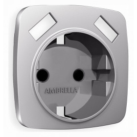 Накладка для розетки с заземлением и со шторками и 2хUSB type A Ambrella Volt Quant OP5090