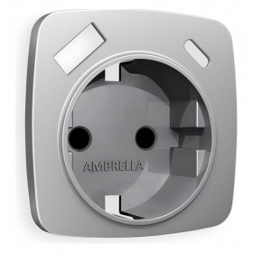 Накладка для розетки с заземлением и со шторками и 2хUSB type A и C Ambrella Volt Quant OP5100