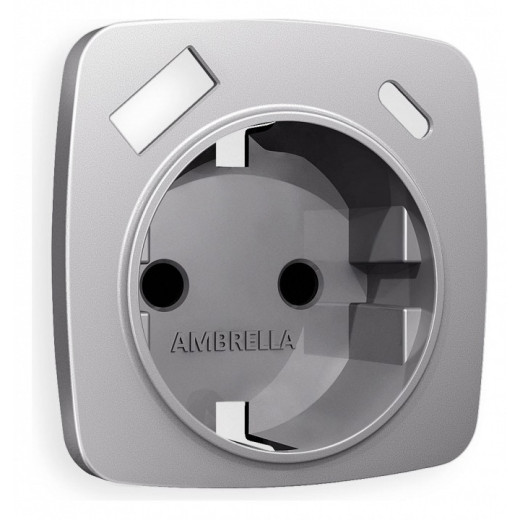 Накладка для розетки с заземлением и со шторками и 2хUSB type A и C Ambrella Volt Quant OP5100