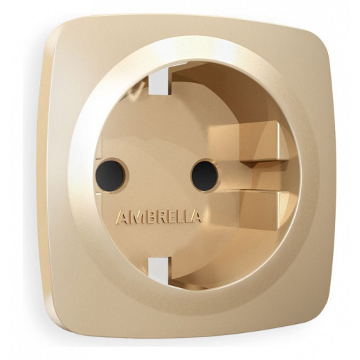 Накладка для розетки с заземлением и со шторками Ambrella Volt Quant OP6070
