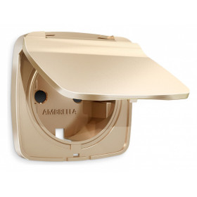 Накладка для розетки влагозащищенной с заземлением и со шторками с крышкой Ambrella Volt Quant OP6080