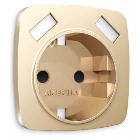 Накладка для розетки с заземлением и со шторками и 2хUSB type A Ambrella Volt Quant OP6090