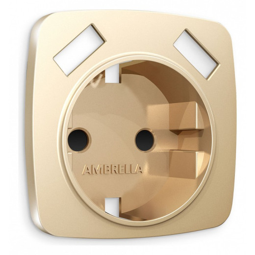Накладка для розетки с заземлением и со шторками и 2хUSB type A Ambrella Volt Quant OP6090