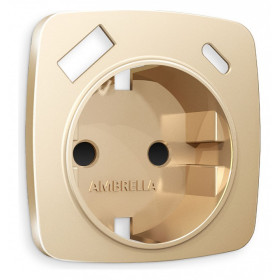 Накладка для розетки с заземлением и со шторками и 2хUSB type A и C Ambrella Volt Quant OP6100