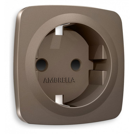 Накладка для розетки с заземлением и со шторками Ambrella Volt Quant OP6370