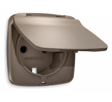 Накладка для розетки влагозащищенной с заземлением и со шторками с крышкой Ambrella Volt Quant OP6380