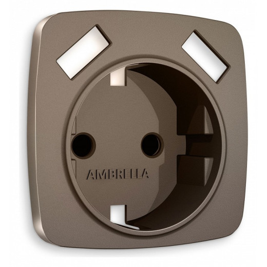 Накладка для розетки с заземлением и со шторками и 2хUSB type A Ambrella Volt Quant OP6390