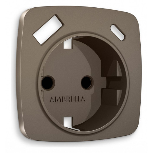 Накладка для розетки с заземлением и со шторками и 2хUSB type A и C Ambrella Volt Quant OP6400