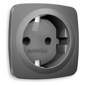 Накладка для розетки с заземлением и со шторками Ambrella Volt Quant OP6570