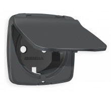 Накладка для розетки влагозащищенной с заземлением и со шторками с крышкой Ambrella Volt Quant OP9080