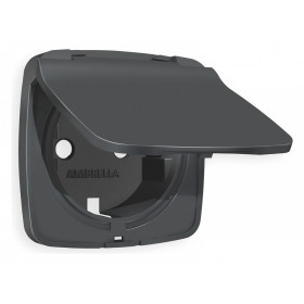 Накладка для розетки влагозащищенной с заземлением и со шторками с крышкой Ambrella Volt Quant OP9080