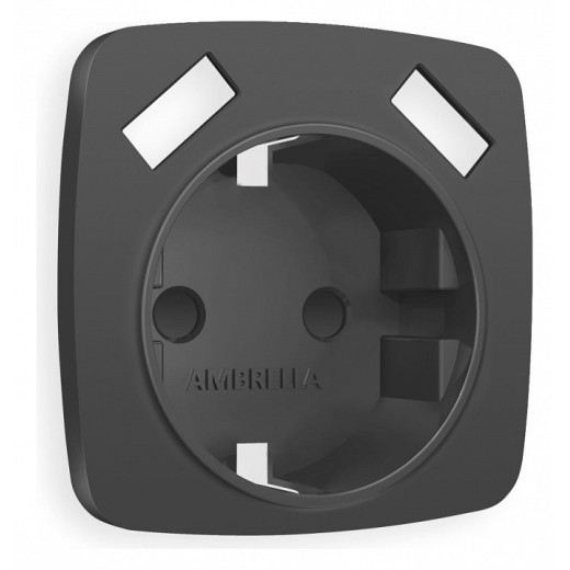 Накладка для розетки с заземлением и со шторками и 2хUSB type A Ambrella Volt Quant OP9090