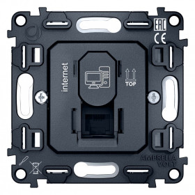 Механизм розетки Ethernet RJ-45 со шторкам Ambrella Volt Quant VM188