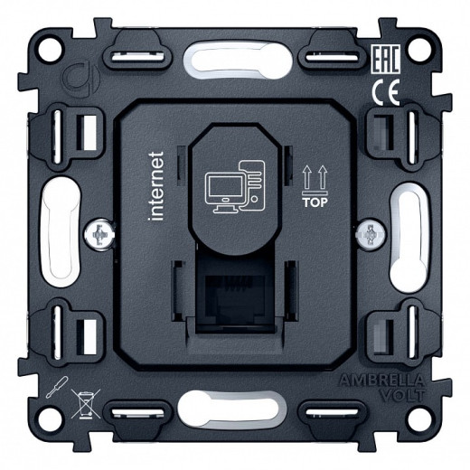 Механизм розетки Ethernet RJ-45 со шторкам Ambrella Volt Quant VM188