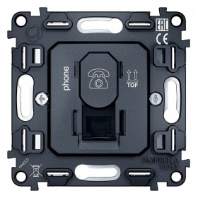 Механизм розетки Ethernet RJ-45 со шторкам Ambrella Volt Quant VM190