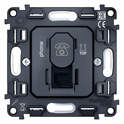 Механизм розетки Ethernet RJ-45 со шторкам Ambrella Volt Quant VM190