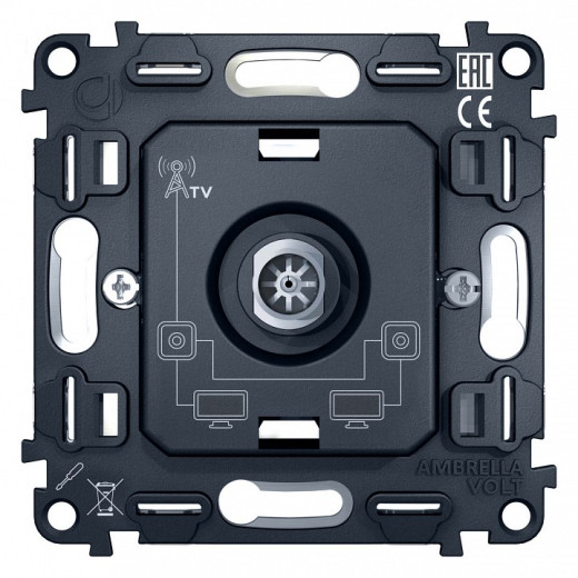 Механизм ТВ-розетки проходной Ambrella Volt Quant VM211
