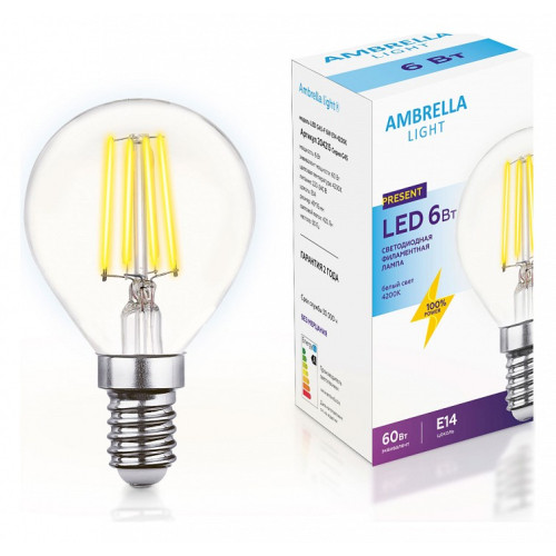 Лампа светодиодная Ambrella Light G45 E14 6Вт 4200K 204215