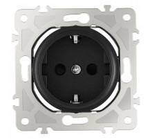 Розетка с заземлением и со шторкой, без рамки Arte Milano am-202 202.40-1.black