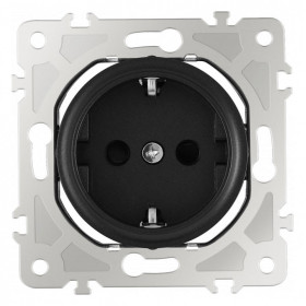 Розетка с заземлением и со шторкой, без рамки Arte Milano am-202 202.40-1.black